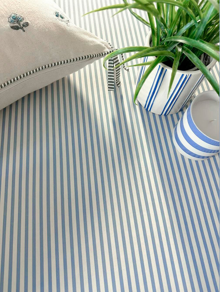 Belmont House Veranda Stripe Blue Wallpaper