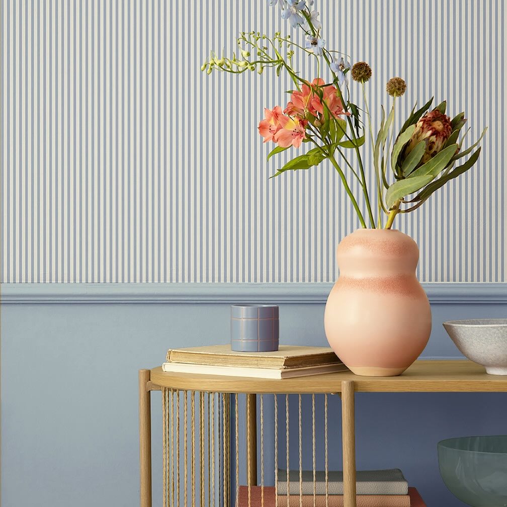 Belmont House Veranda Stripe Blue Wallpaper
