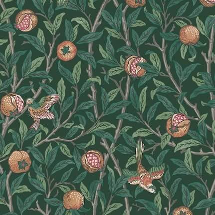 Bedroom Tress & Leaves Wallpaper Collection - William Morris Birds and Pomegranate Wallpaper Design