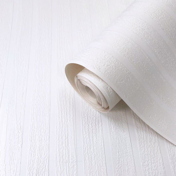 Belgravia Textured White Bevelled Wood Paintable Wallpaper