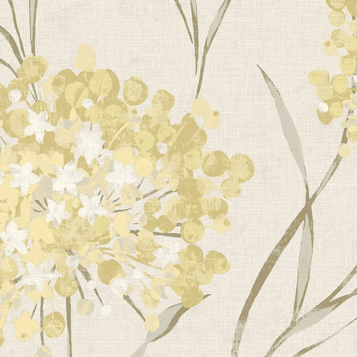 Laura Ashley Giselle Ochre Wallpaper