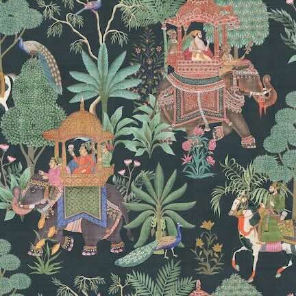 Click to View all Esselle Home animal wallpaper styles- Featuring colourful emperor and elephant wallpaper design