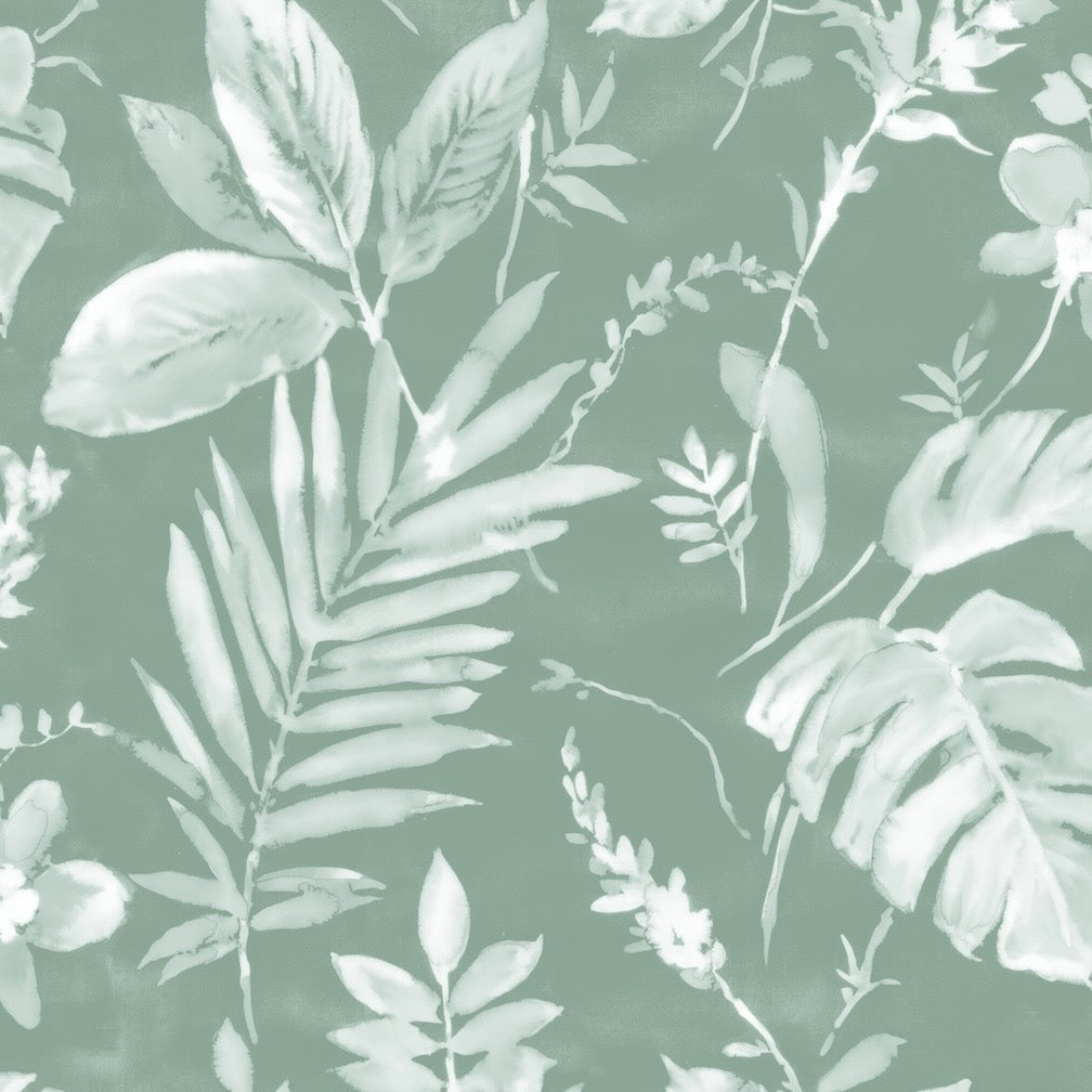 Muriva Tane Leaf Green Wallpaper