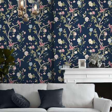 All Living Room Wallpaper Styles - Laura Ashley Summer Palace Wallpaper