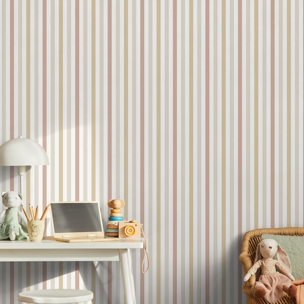 Muriva Sweet Dreams Seaside Stripe Natural Wallpaper