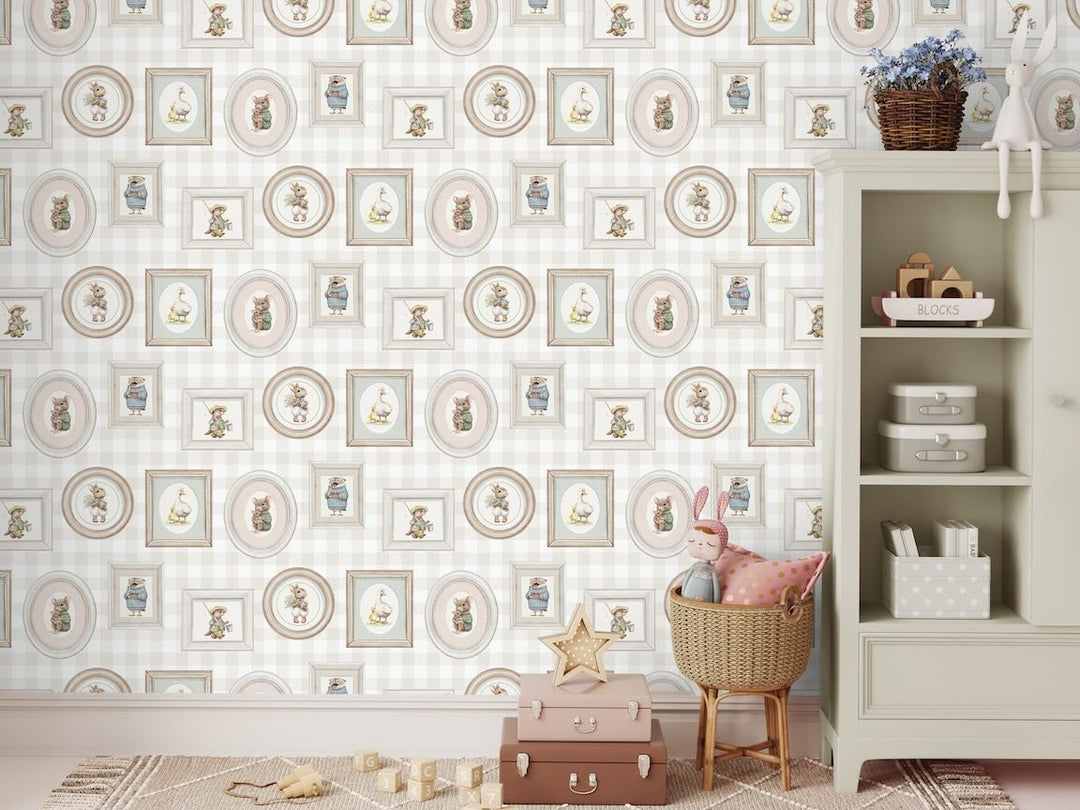 Muriva Sweet Dreams Sweet Critters Gallery Cream Wallpaper