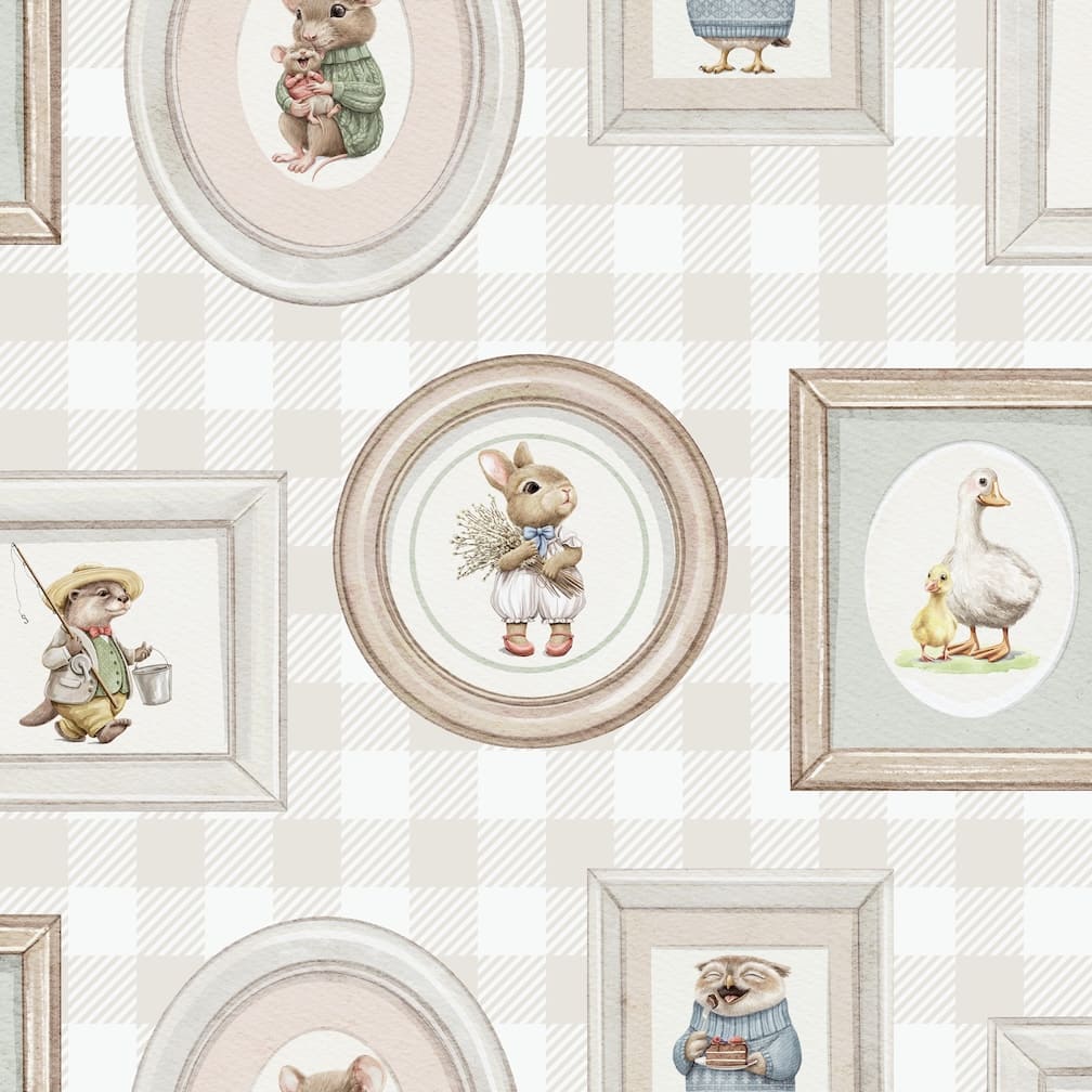 Muriva Sweet Dreams Sweet Critters Gallery Cream Wallpaper