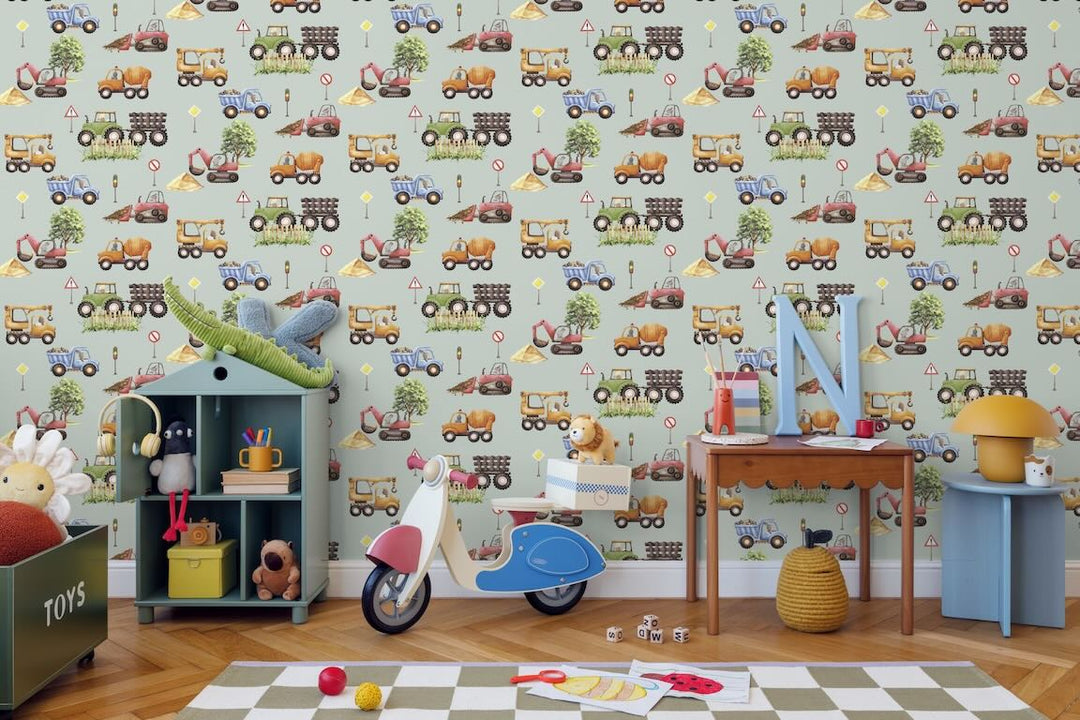 Muriva Sweet Dreams Builders Grey Wallpaper