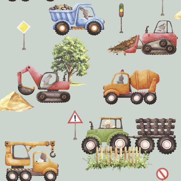 Muriva Sweet Dreams Builders Grey Wallpaper