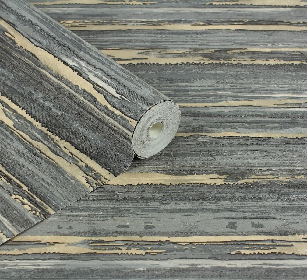 Arthouse Sahara Black / Champagne Wallpaper