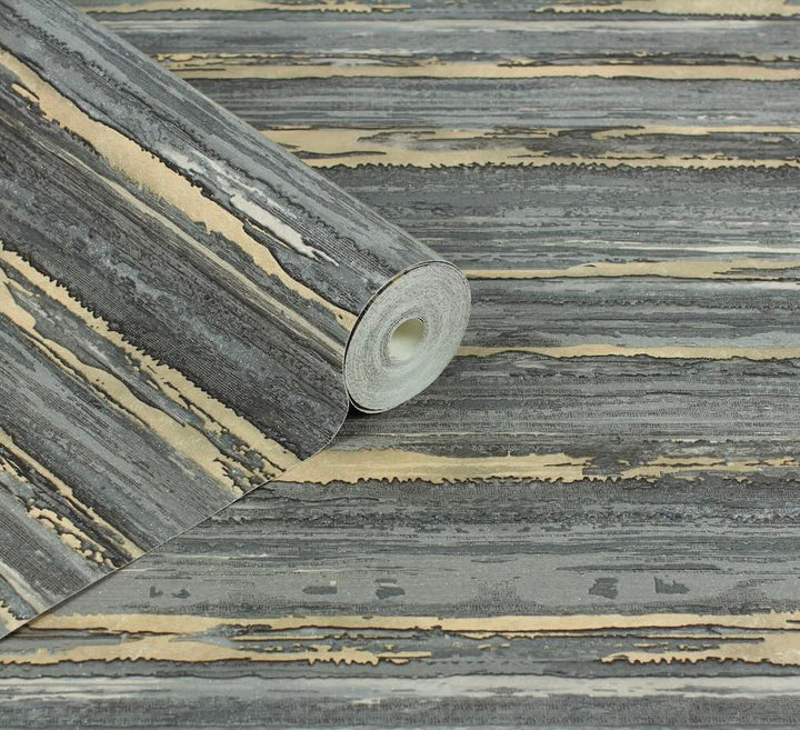 Arthouse Sahara Black / Champagne Wallpaper
