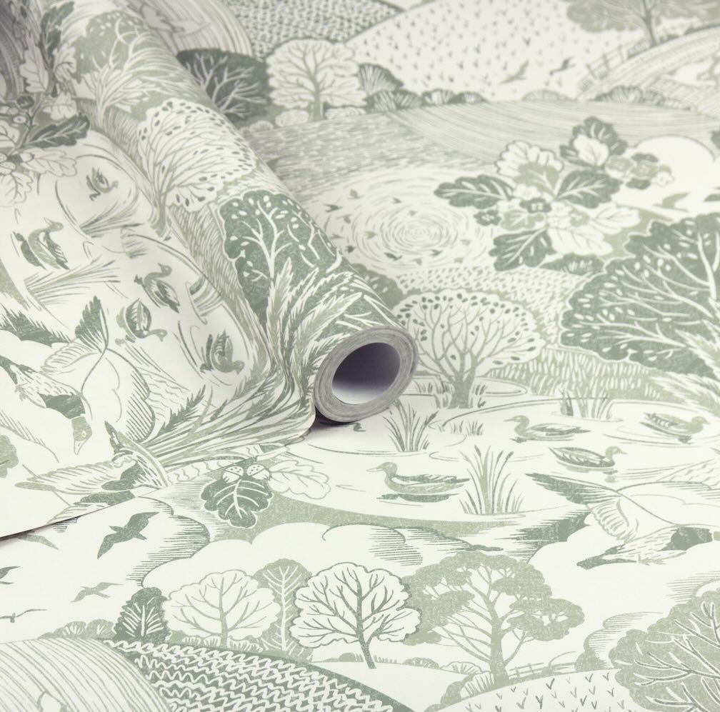 Arthouse Country Landscape Sage Wallpaper
