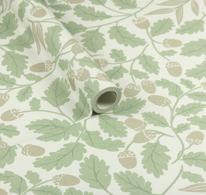 Arthouse Acorn Trail Sage Wallpaper