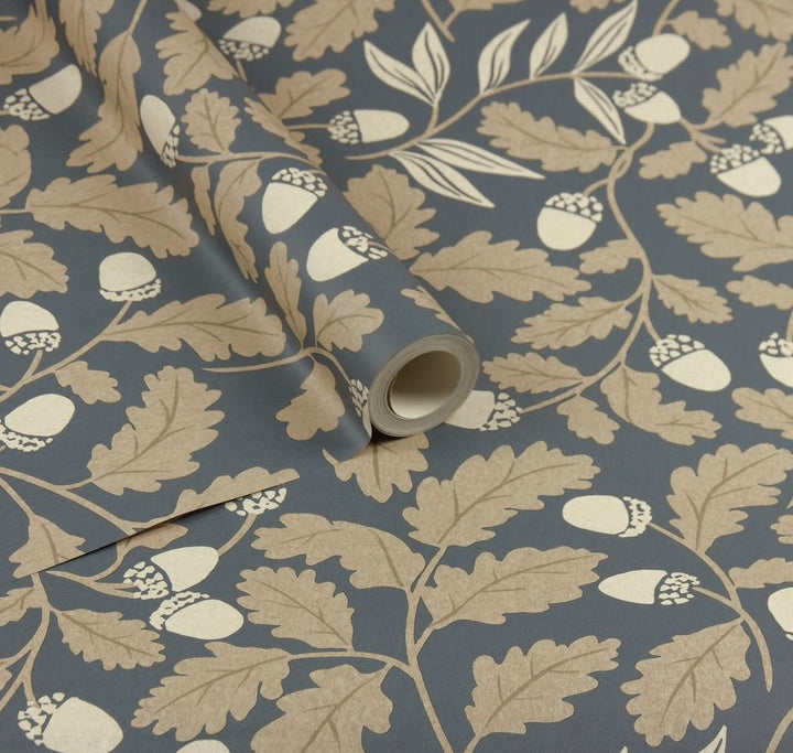 Arthouse Acorn Trail Navy Wallpaper