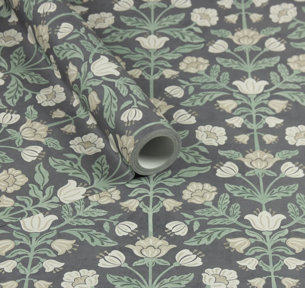 Arthouse Modern Floral Damask Navy Wallpaper