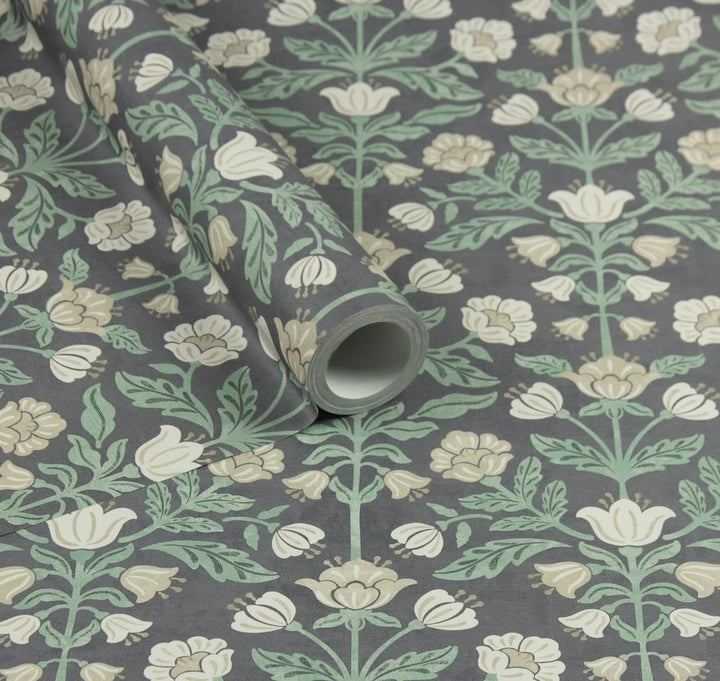 Arthouse Modern Floral Damask Navy Wallpaper