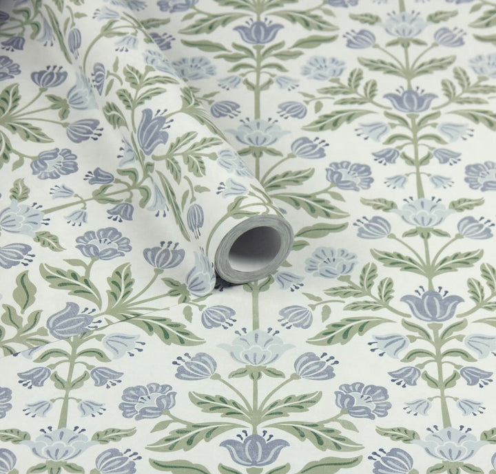 Arthouse Modern Floral Damask Blue/Green Wallpaper