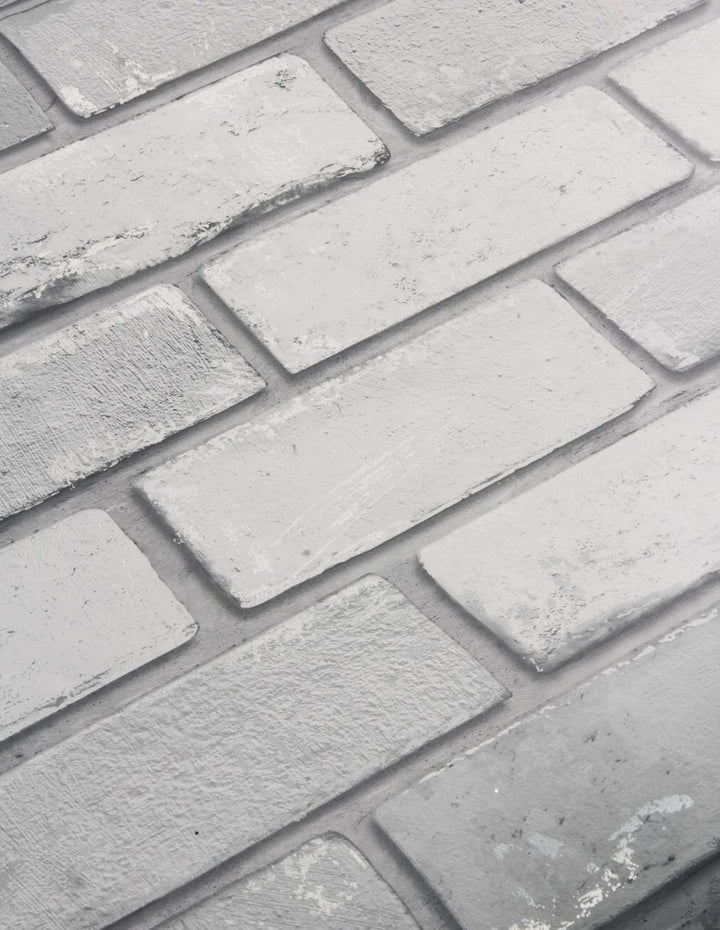Arthouse Metallic Brick White/Silver Wallpaper