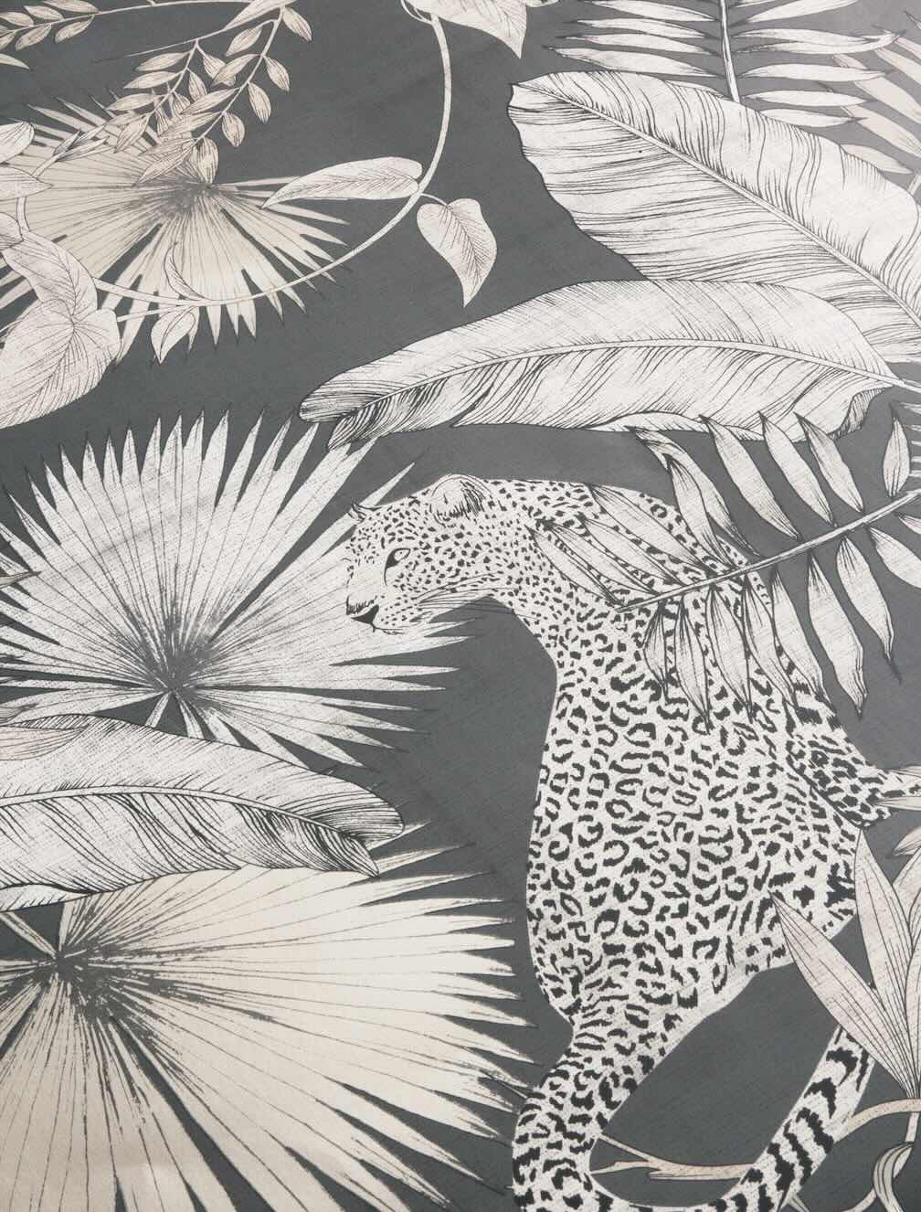 Arthouse Tropical Leopard Neutral Wallpaper