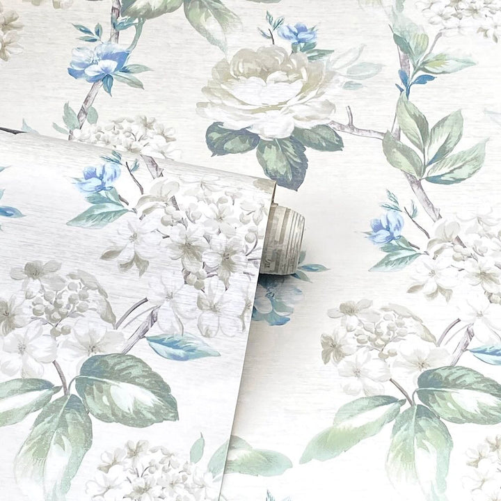 Arthouse Keeka Floral Blue Cream Wallpaper