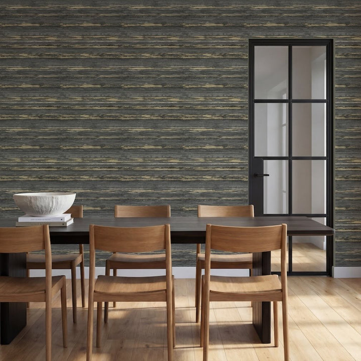 Arthouse Sahara Black / Champagne Wallpaper