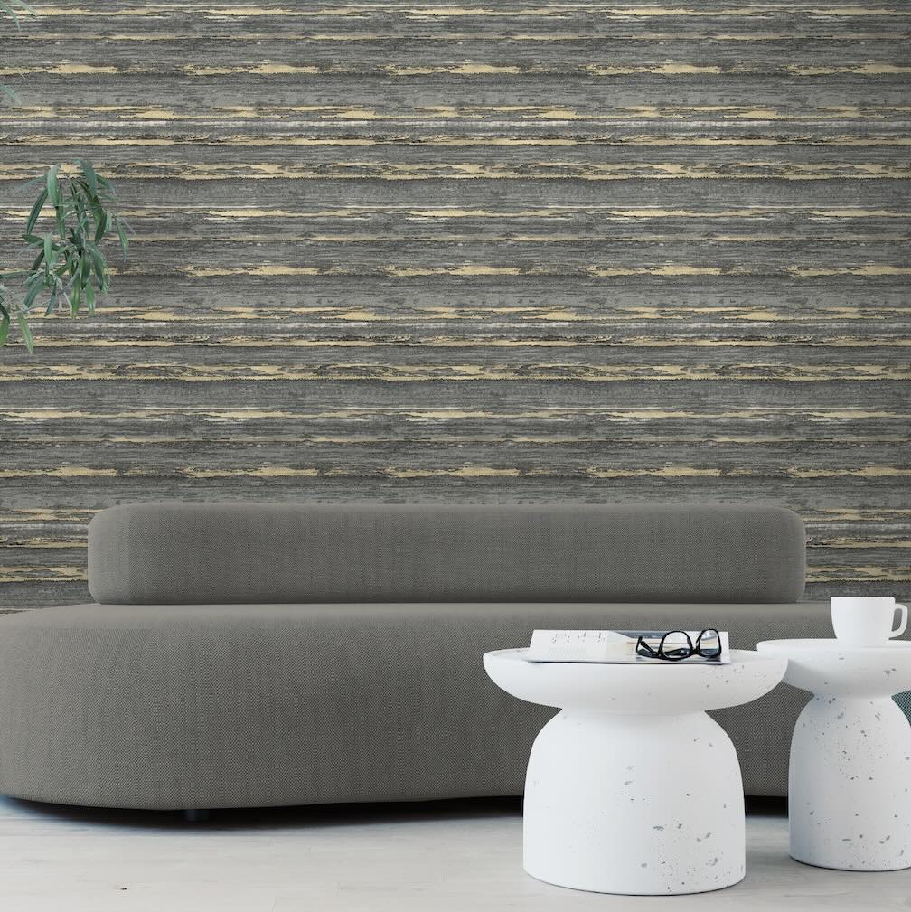Arthouse Sahara Black / Champagne Wallpaper