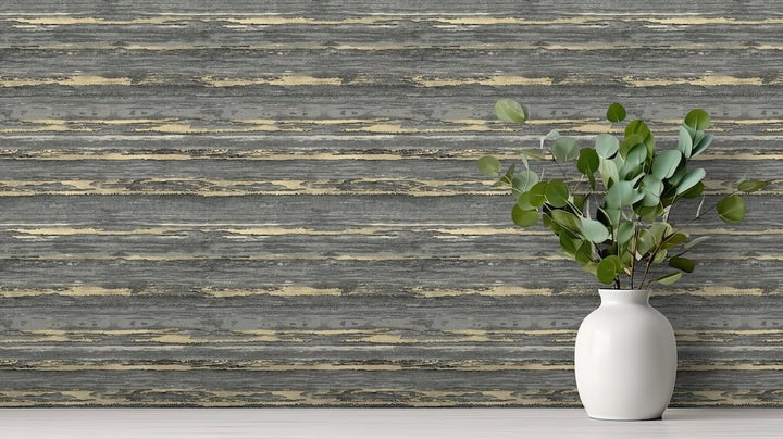 Arthouse Sahara Black / Champagne Wallpaper