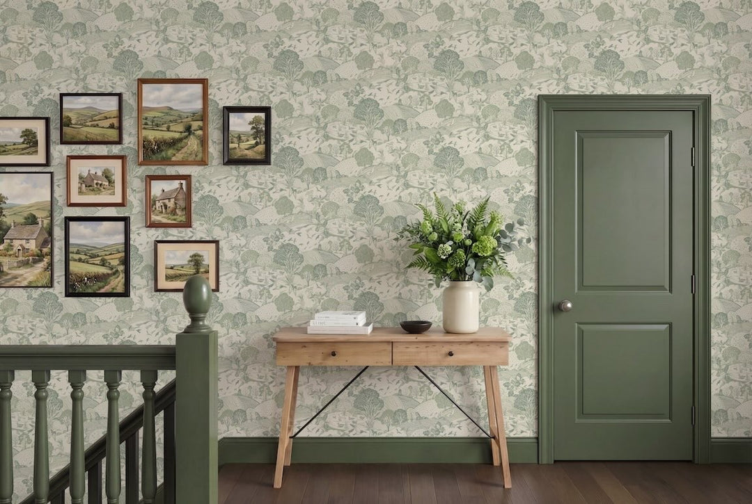 Arthouse Country Landscape Sage Wallpaper
