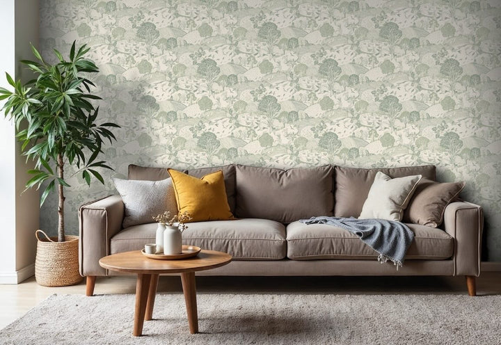 Arthouse Country Landscape Sage Wallpaper
