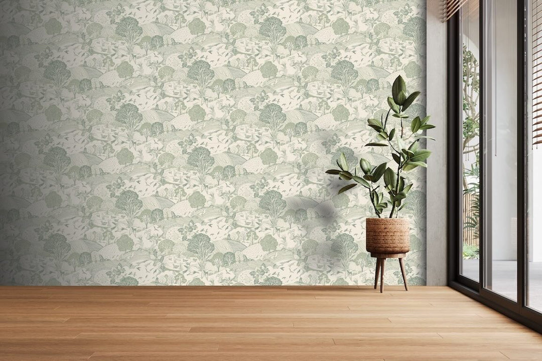 Arthouse Country Landscape Sage Wallpaper
