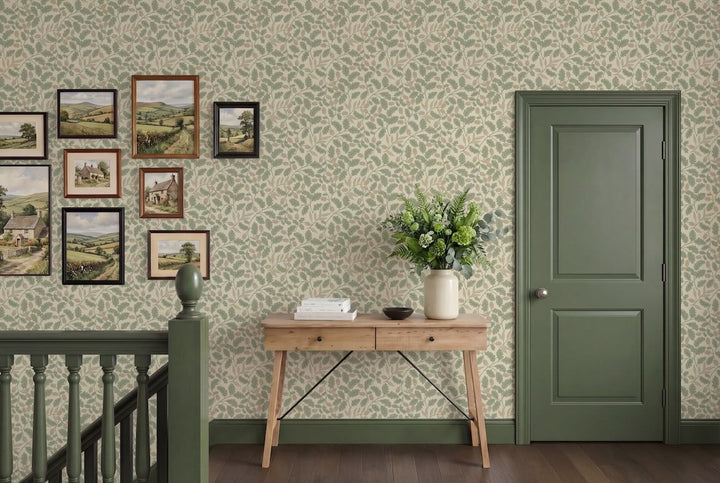 Arthouse Acorn Trail Sage Wallpaper