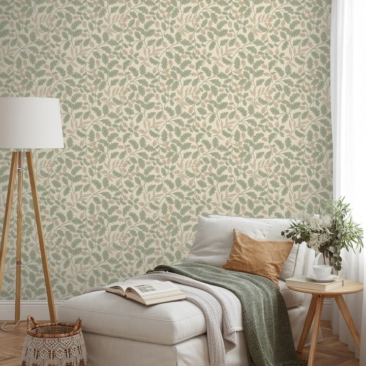 Arthouse Acorn Trail Sage Wallpaper