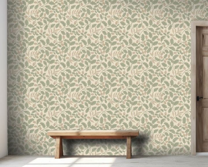 Arthouse Acorn Trail Sage Wallpaper