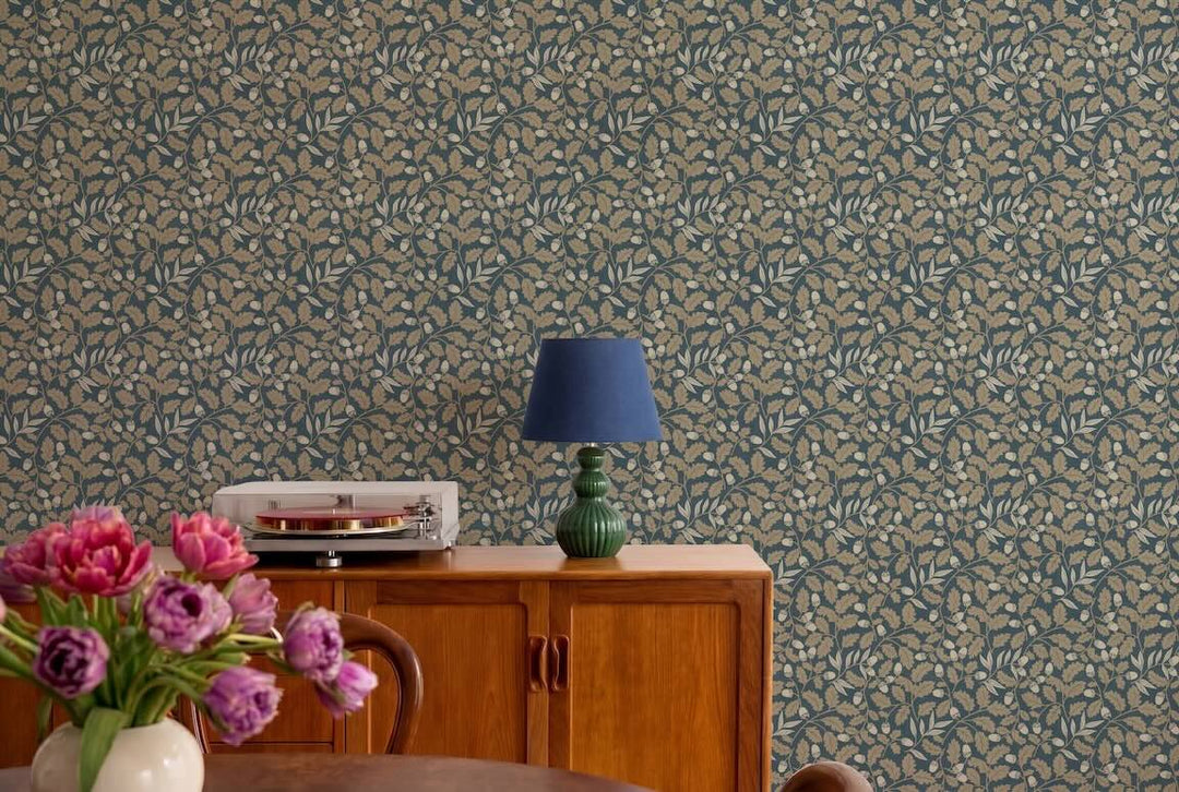 Arthouse Acorn Trail Navy Wallpaper