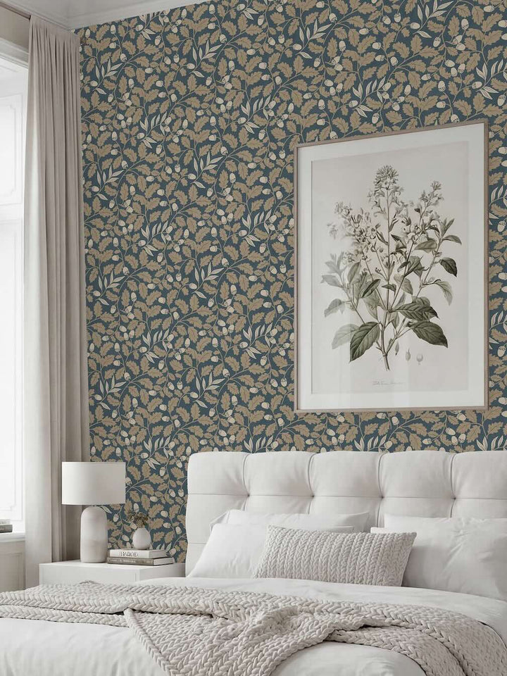 Arthouse Acorn Trail Navy Wallpaper