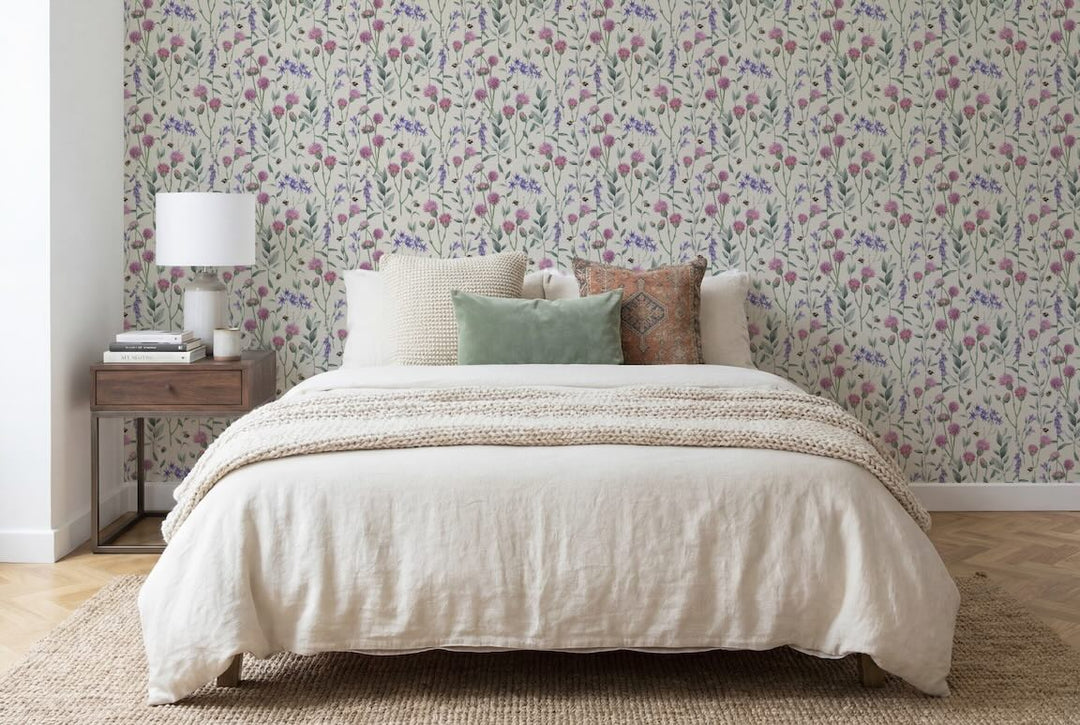 Arthouse Bumblebee Meadow Neutral Wallpaper