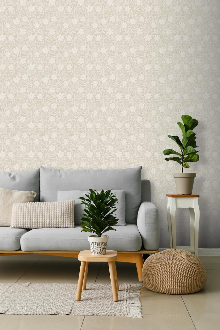 Arthouse Berry Floral Neutral Wallpaper