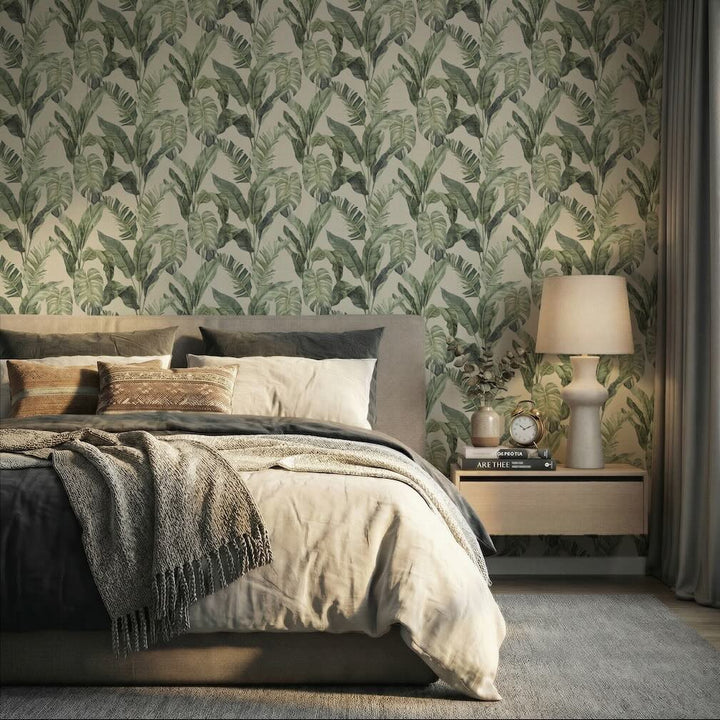 Arthouse Palm Springs Natural Green Wallpaper