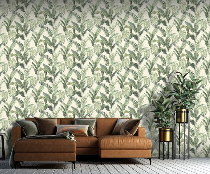 Arthouse Palm Springs Natural Green Wallpaper