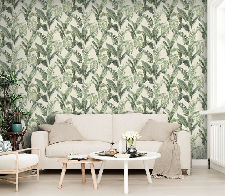 Arthouse Palm Springs Natural Green Wallpaper