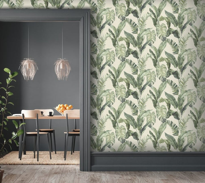 Arthouse Palm Springs Natural Green Wallpaper