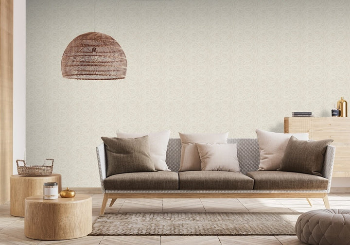 Arthouse Leaf Print Neutral Wallpaper