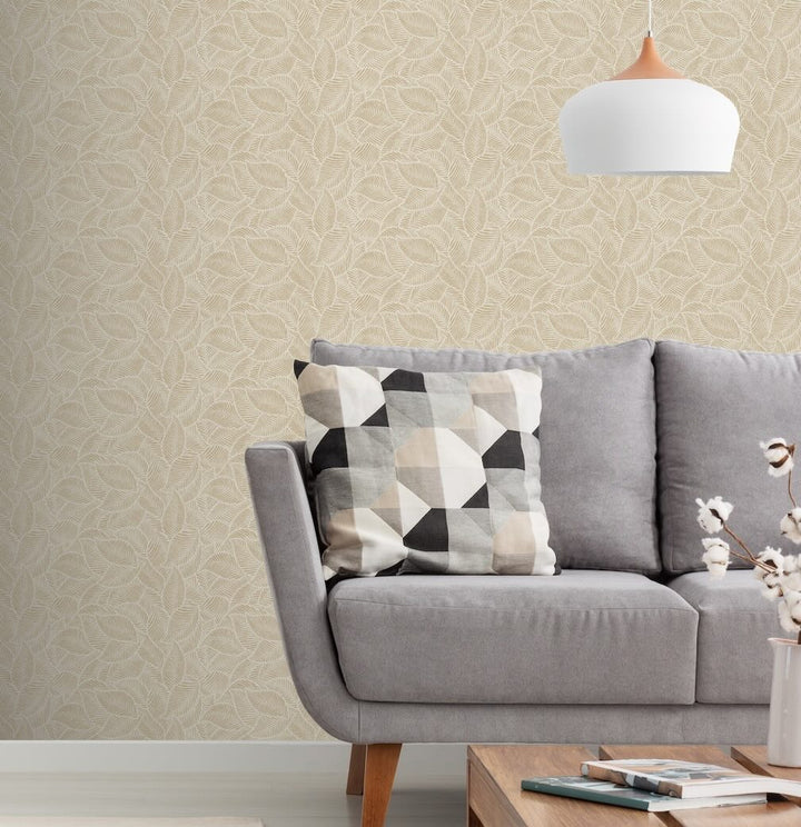 Arthouse Leaf Print Rust Wallpaper