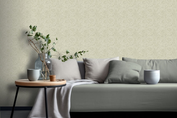 Arthouse Leaf Print Sage Wallpaper