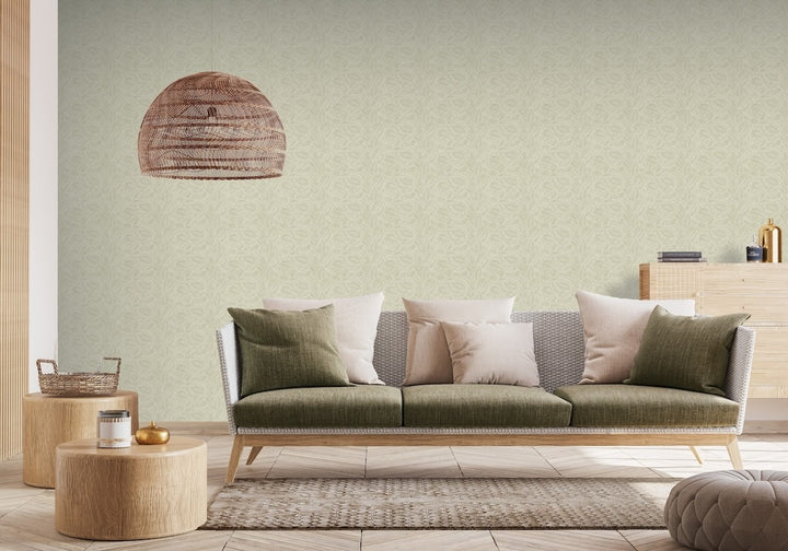 Arthouse Leaf Print Sage Wallpaper