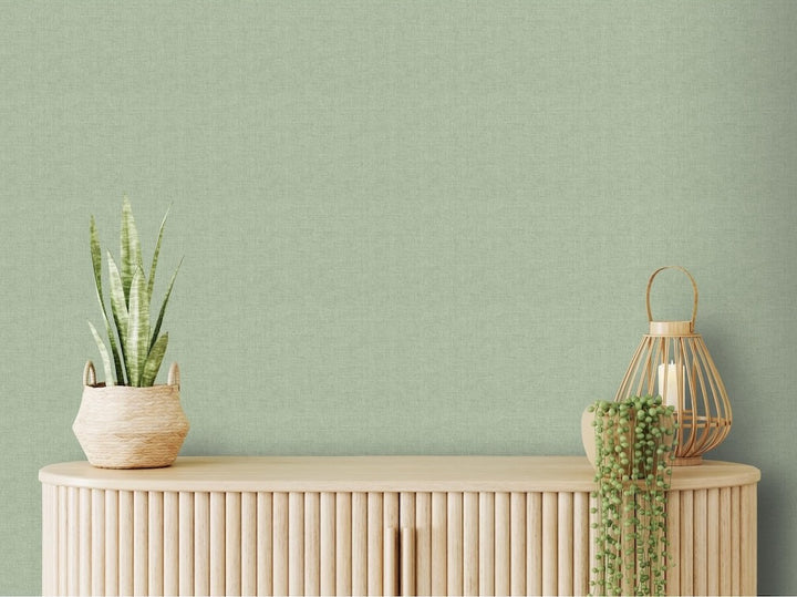 Arthouse Fabric Texture Sage Wallpaper
