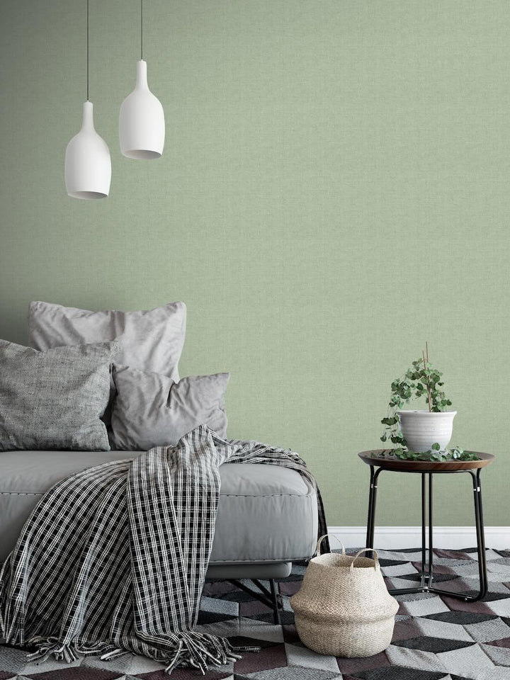 Arthouse Fabric Texture Sage Wallpaper