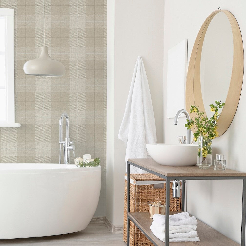 Arthouse Country Tartan Taupe Wallpaper