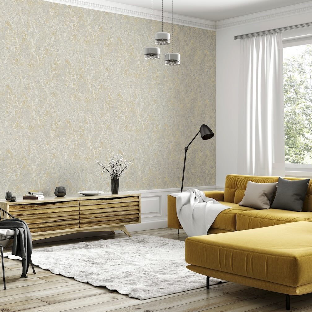 Arthouse Marble Patina Soft Gold Wallpaper