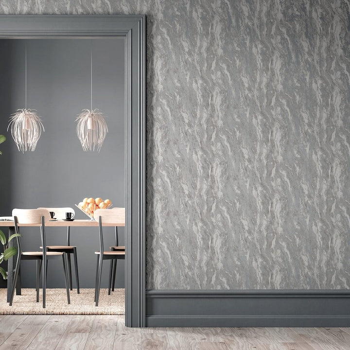 Arthouse Luxe Texture Pewter Wallpaper